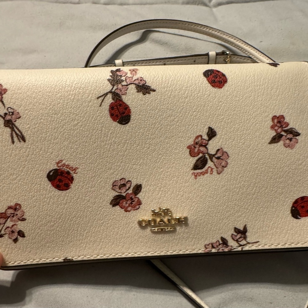 Coach White Crossbody Bag with Floral Accents - Picture 2 of 2